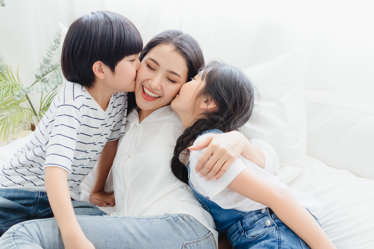 Happy Family with a helper support at home